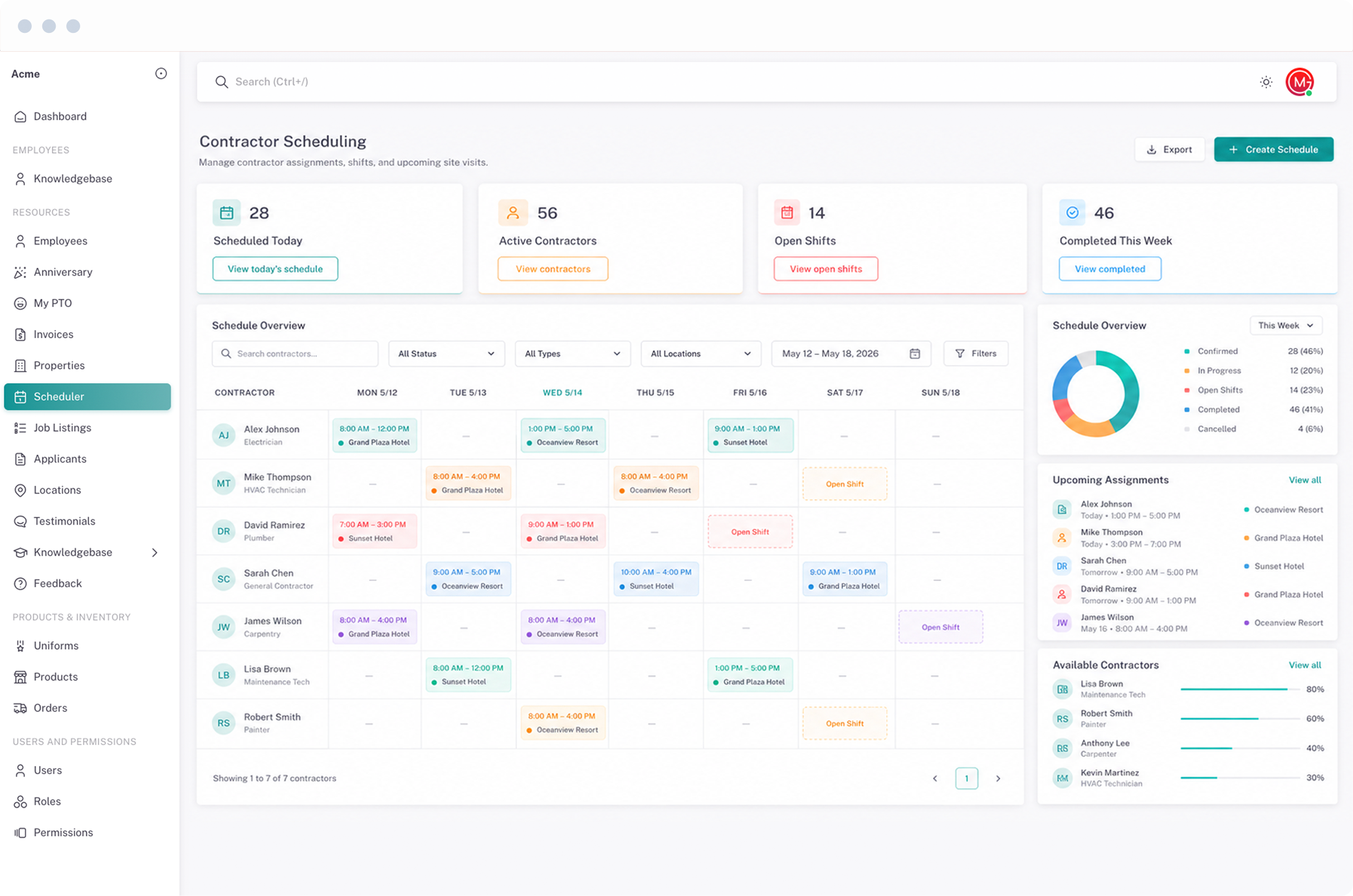 Scheduling and applicant management interface — custom business platform by StudioMex in Dallas